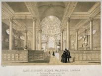 Interior View Looking East, Church of St Stephen Walbrook, City of London, 1851-J Graf-Framed Stretched Canvas