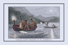 Torch Light Fishing in North America-J.h. Clark-Art Print
