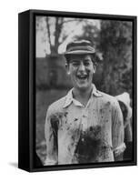 J.H.D. Briscol Having a Mud Splattered Face and Shirt After Informal Game of Football-Cornell Capa-Framed Stretched Canvas