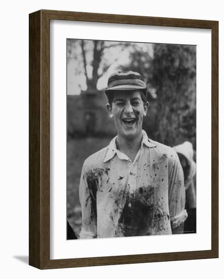 J.H.D. Briscol Having a Mud Splattered Face and Shirt After Informal Game of Football-Cornell Capa-Framed Photographic Print