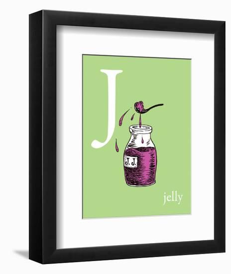 J is for Jelly (green)-Theodor (Dr. Seuss) Geisel-Framed Art Print