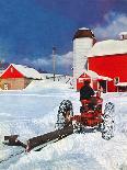 "Plowing Path to the Barn," Country Gentleman Cover, January 1, 1947-J. Julius Fanta-Framed Stretched Canvas