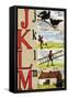 J, K, L, M Illustrated Letters-Edmund Evans-Framed Stretched Canvas