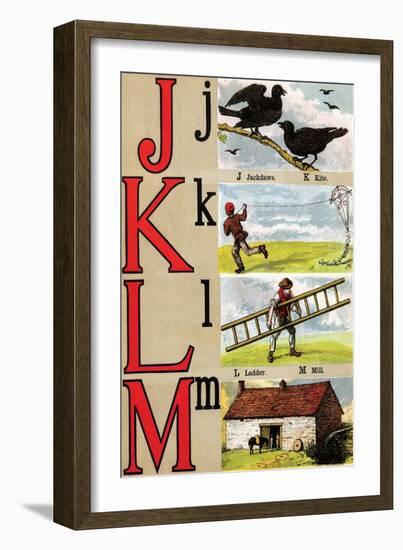 J, K, L, M Illustrated Letters-Edmund Evans-Framed Art Print