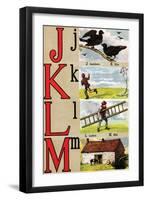 J, K, L, M Illustrated Letters-Edmund Evans-Framed Art Print