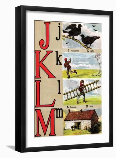 J, K, L, M Illustrated Letters-Edmund Evans-Framed Art Print