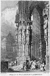 Porch of Regensburg (Ratisbo) Cathedral, Germany, 19th Century-J Lewis-Stretched Canvas