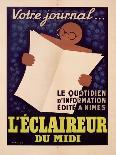 Poster Advertising 'L'Eclaireur Du Midi' Newspaper, C.1939-J.M. Bompard-Framed Stretched Canvas