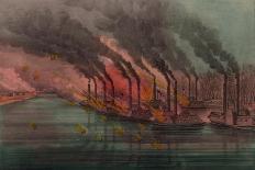 Bombardment and capture of Fort Henry by federal gunboats, 1862-N. and Ives, J.M. Currier-Giclee Print