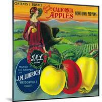 J.M.L. Apple Crate Label - Watsonville, CA-Lantern Press-Mounted Art Print