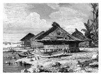 Village on Seram, Indonesia, 19th Century-J Moynet-Giclee Print