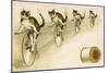 J&P Coats Trade Card with Cats Bicycling-null-Mounted Premium Giclee Print