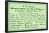 J Palm, Bookseller to His Majesty, Trade Card-null-Framed Stretched Canvas