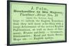 J Palm, Bookseller to His Majesty, Trade Card-null-Stretched Canvas