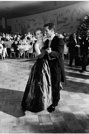 Actress Joanne Woodward Dances with Paul Newman at the 1st Governor's Ball, Beverly Hilton Hotel