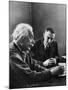 J. Robert Oppenheimer, Dir. of Institute of Advanced Study, Discussing with Dr. Albert Einstein-Alfred Eisenstaedt-Mounted Premium Photographic Print