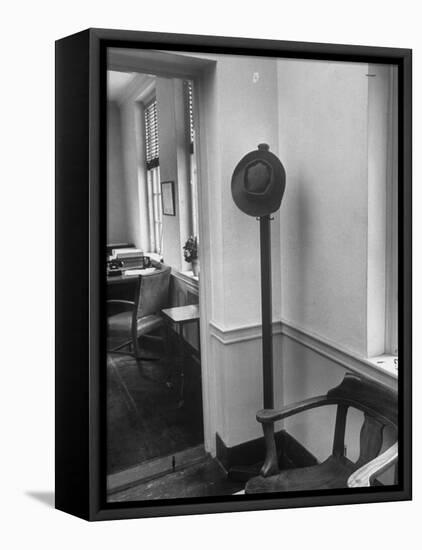J. Robert Oppenheimer's Famous Porkpie Hat Which Hangs Outside of His Office-Alfred Eisenstaedt-Framed Stretched Canvas
