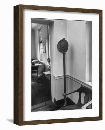 J. Robert Oppenheimer's Famous Porkpie Hat Which Hangs Outside of His Office-Alfred Eisenstaedt-Framed Photographic Print