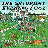 "Lawn Party," Saturday Evening Post Cover, August 1, 1974-J. Sickbert-Mounted Giclee Print