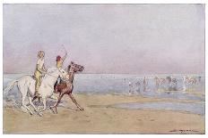 Pony Riding on the Beach at Deauville France-J. Simont-Art Print