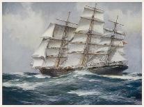 Three-Master Under Sail-J. Spurling-Framed Stretched Canvas