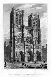 West Front of the Church of Notre Dame De Paris, France, 1828-J Tingle-Giclee Print