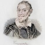 Miguel Saavedra de Cervantes, engraving-J.W. Cook-Giclee Print