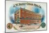 J.W. Pauly Cigar Manufacturing Company Brand Cigar Box Label-Lantern Press-Mounted Art Print