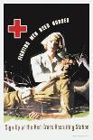 Fighting Men Need Nurses: Sign Up at the Red Cross Recruiting Station-J. Whitcomb-Framed Stretched Canvas