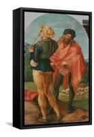 Jabach-Altar: Pfeifer und Trommler. 1503 - 05-Albrecht Durer-Framed Stretched Canvas