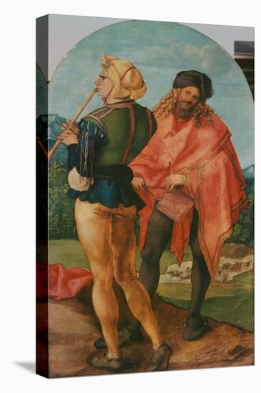 Jabach-Altar: Pfeifer und Trommler. 1503 - 05-Albrecht Durer-Stretched Canvas