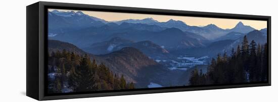 Jachenau, Mt. Jochberg and Mt. Guffert. View from Mt. Herzogstand near lake Walchensee. Germany-Martin Zwick-Framed Stretched Canvas