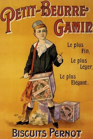 Label of Pernot Biscuits: Petit Beurre Gamin, c.1901