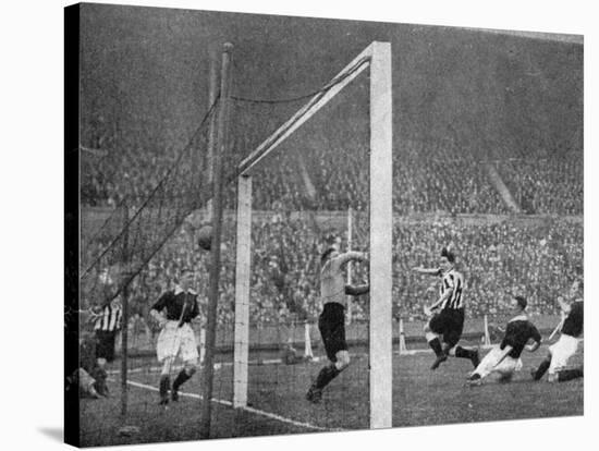 Jack Allen Heads Newcastle's First Goal, Fa Cup Final, Wembley, London, 1932-null-Stretched Canvas