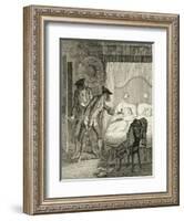 Jack and His Accomplice Blueskin Rob Mr Wood and His Wife in their Bedroom from 'Jack Sheppard: a R-George Cruikshank-Framed Giclee Print