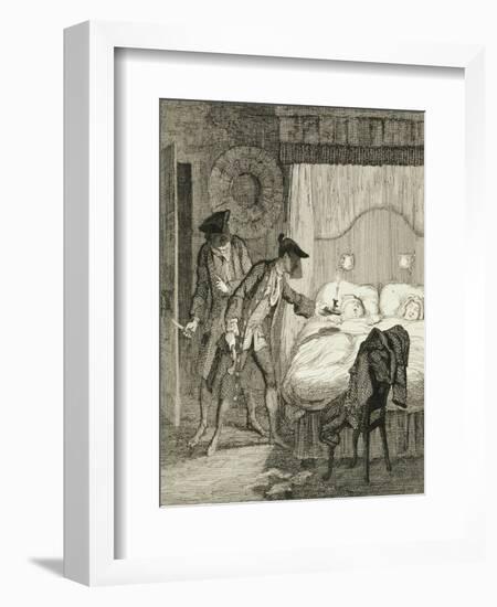 Jack and His Accomplice Blueskin Rob Mr Wood and His Wife in their Bedroom from 'Jack Sheppard: a R-George Cruikshank-Framed Giclee Print