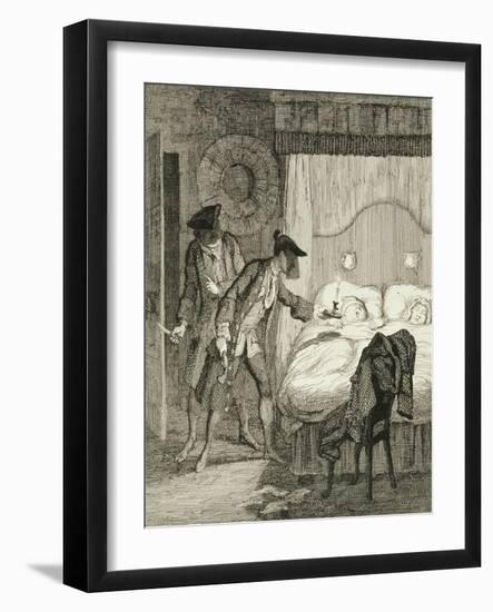 Jack and His Accomplice Blueskin Rob Mr Wood and His Wife in their Bedroom from 'Jack Sheppard: a R-George Cruikshank-Framed Giclee Print