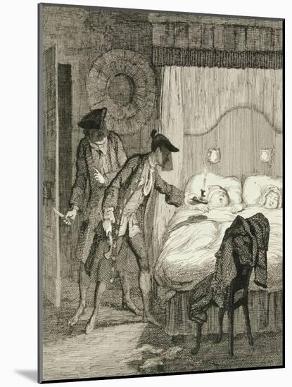 Jack and His Accomplice Blueskin Rob Mr Wood and His Wife in their Bedroom from 'Jack Sheppard: a R-George Cruikshank-Mounted Giclee Print
