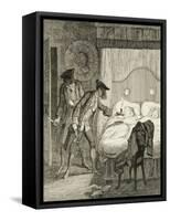 Jack and His Accomplice Blueskin Rob Mr Wood and His Wife in their Bedroom from 'Jack Sheppard: a R-George Cruikshank-Framed Stretched Canvas