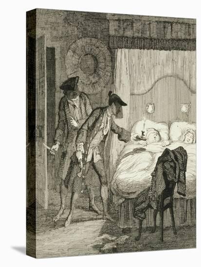 Jack and His Accomplice Blueskin Rob Mr Wood and His Wife in their Bedroom from 'Jack Sheppard: a R-George Cruikshank-Stretched Canvas