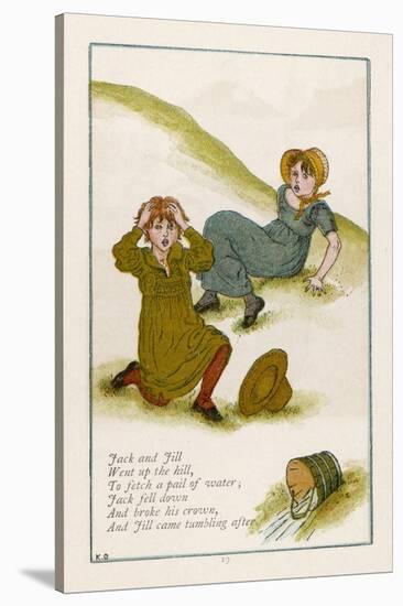 Jack and Jill after They Have Fallen Down the Hill-Kate Greenaway-Stretched Canvas