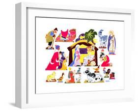 Jack and Jill Make a Creche - Jack & Jill-Frank Dobias-Framed Giclee Print