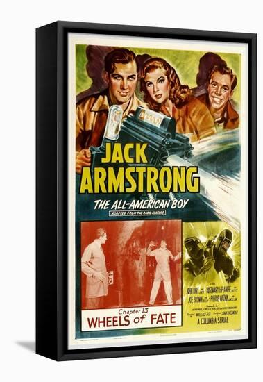 JACK ARMSTRONG, ALL AMERICAN BOY, top left: John Hart, in 'Chapter 13: Wheels of Fate', 1940.-null-Framed Stretched Canvas