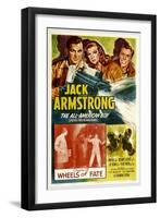 JACK ARMSTRONG, ALL AMERICAN BOY, top left: John Hart, in 'Chapter 13: Wheels of Fate', 1940.-null-Framed Art Print
