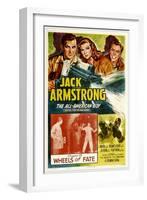 JACK ARMSTRONG, ALL AMERICAN BOY, top left: John Hart, in 'Chapter 13: Wheels of Fate', 1940.-null-Framed Art Print