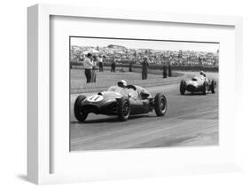 Jack Brabham leads in his Cooper T45, 1958 British Grand Prix-null-Framed Photographic Print