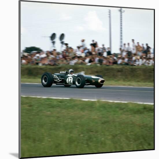 Jack Brabham Racing a Brabham-Repco Bt19, French Grand Prix, Reims, France, 1966-null-Mounted Photographic Print