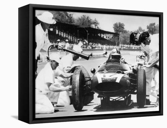 Jack Brabham's Cooper in the Pits, Indianapolis 500, Indiana, USA, 1961-null-Framed Stretched Canvas