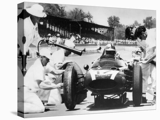 Jack Brabham's Cooper in the Pits, Indianapolis 500, Indiana, USA, 1961-null-Stretched Canvas