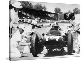 Jack Brabham's Cooper in the Pits, Indianapolis 500, Indiana, USA, 1961-null-Stretched Canvas